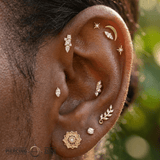 Visionary – CZ Cluster – 14K Gold Threadless End - piercing - zone.com