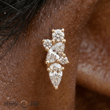 Visionary – CZ Cluster – 14K Gold Threadless End - piercing - zone.com
