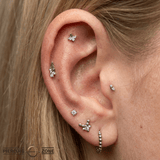 Visionary – Moss Agate & White Topaz – 14K Gold Threadless End - piercing - zone.com