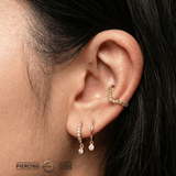 Vivian Seamless Ring – 14K Gold Cup & Divot Design - piercing - zone.com