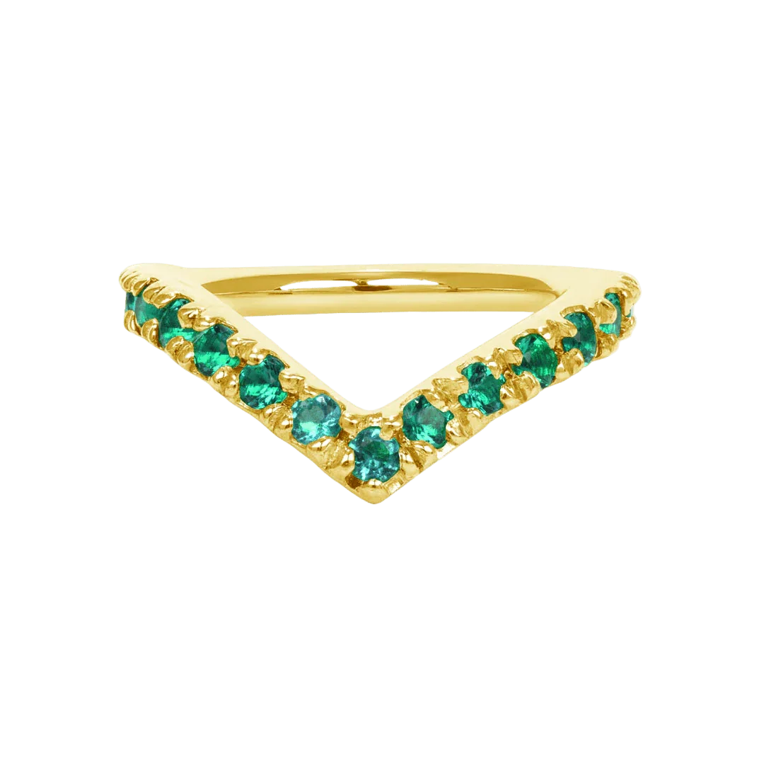 Vivian Seamless Ring – 14K Gold Cup & Divot Design - piercing - zone.com