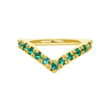 Vivian Seamless Ring – 14K Gold Cup & Divot Design - piercing - zone.com