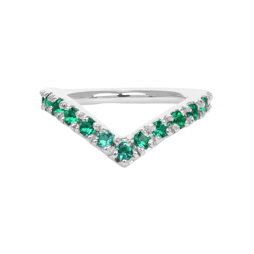 Vivian Seamless Ring – 14K Gold Cup & Divot Design - piercing - zone.com