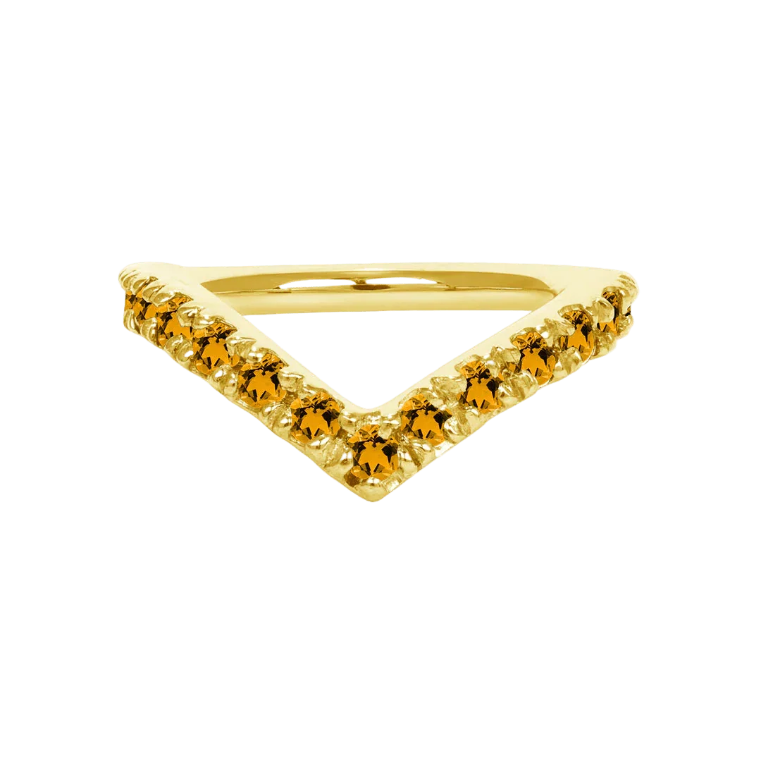 Vivian Seamless Ring – 14K Gold Cup & Divot Design - piercing - zone.com