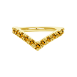 Vivian Seamless Ring – 14K Gold Cup & Divot Design - piercing - zone.com