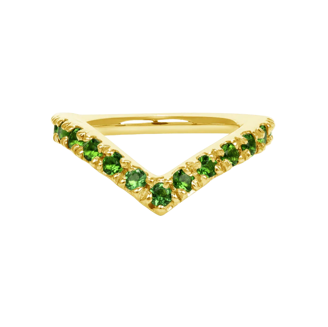 Vivian Seamless Ring – 14K Gold Cup & Divot Design - piercing - zone.com