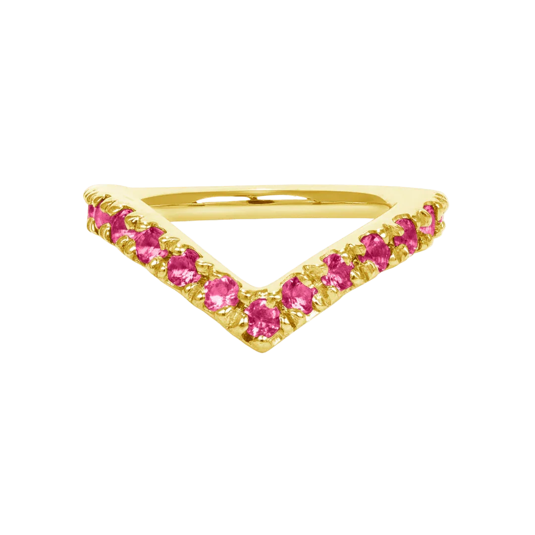 Vivian Seamless Ring – 14K Gold Cup & Divot Design - piercing - zone.com