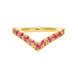 Vivian Seamless Ring – 14K Gold Cup & Divot Design - piercing - zone.com