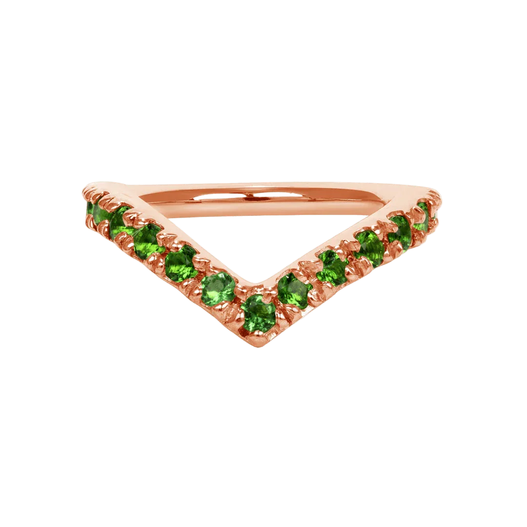 Vivian Seamless Ring – 14K Gold Cup & Divot Design - piercing - zone.com