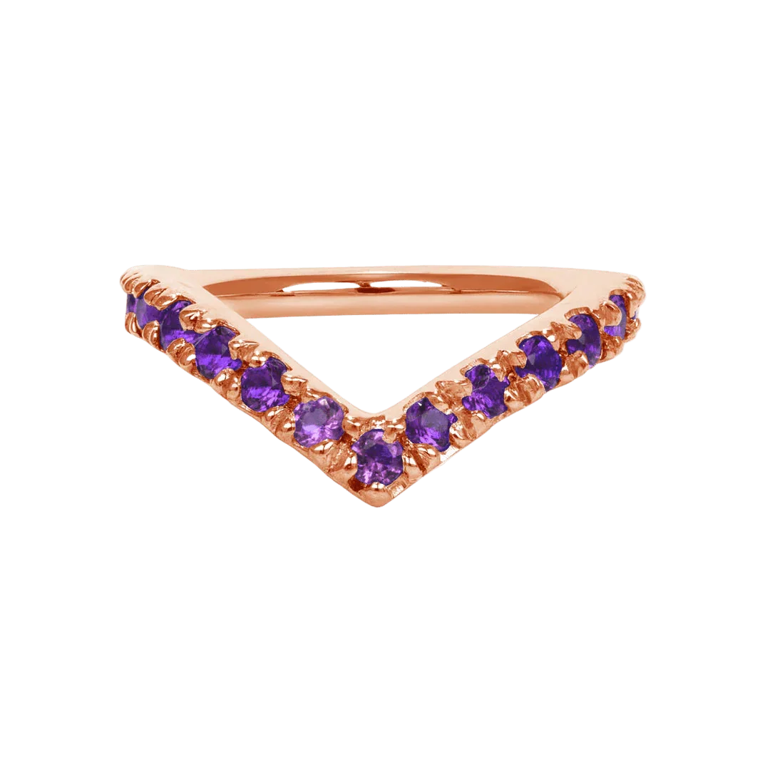 Vivian Seamless Ring – 14K Gold Cup & Divot Design - piercing - zone.com
