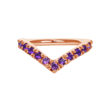 Vivian Seamless Ring – 14K Gold Cup & Divot Design - piercing - zone.com