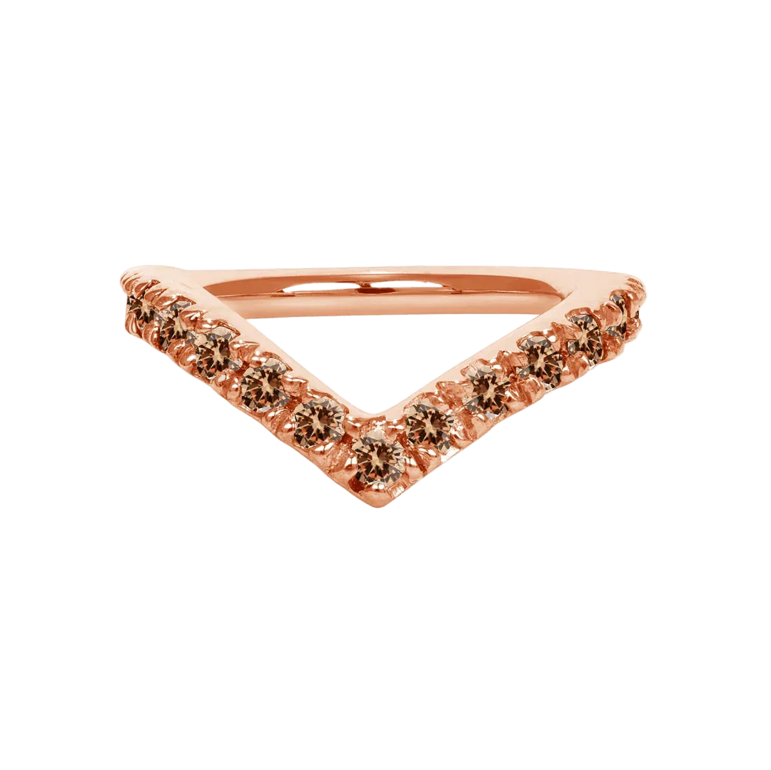 Vivian Seamless Ring – 14K Gold Cup & Divot Design - piercing - zone.com