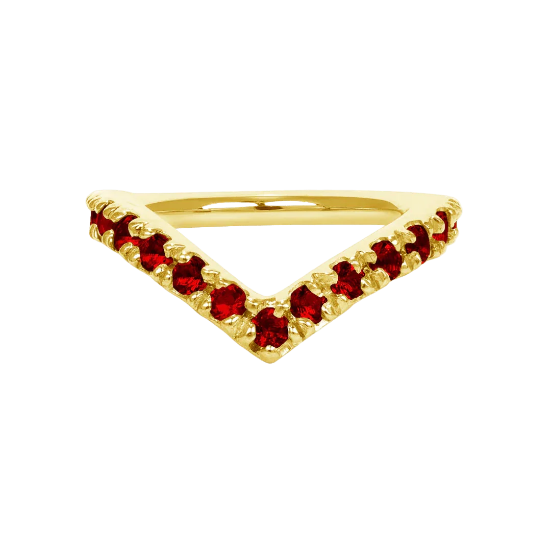 Vivian Seamless Ring – 14K Gold Cup & Divot Design - piercing - zone.com