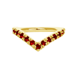 Vivian Seamless Ring – 14K Gold Cup & Divot Design - piercing - zone.com