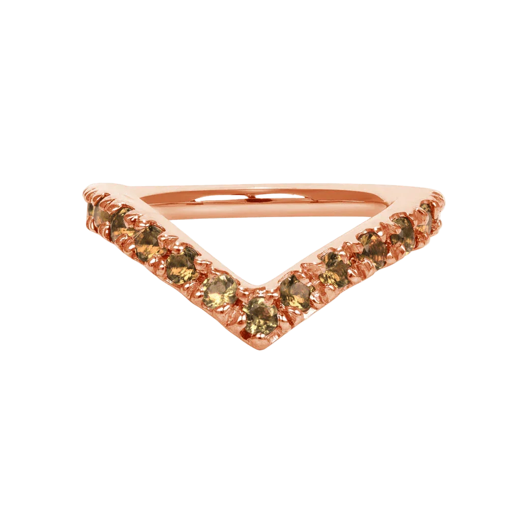 Vivian Seamless Ring – 14K Gold Cup & Divot Design - piercing - zone.com