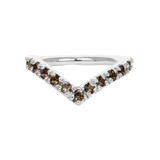 Vivian Seamless Ring – 14K Gold Cup & Divot Design - piercing - zone.com