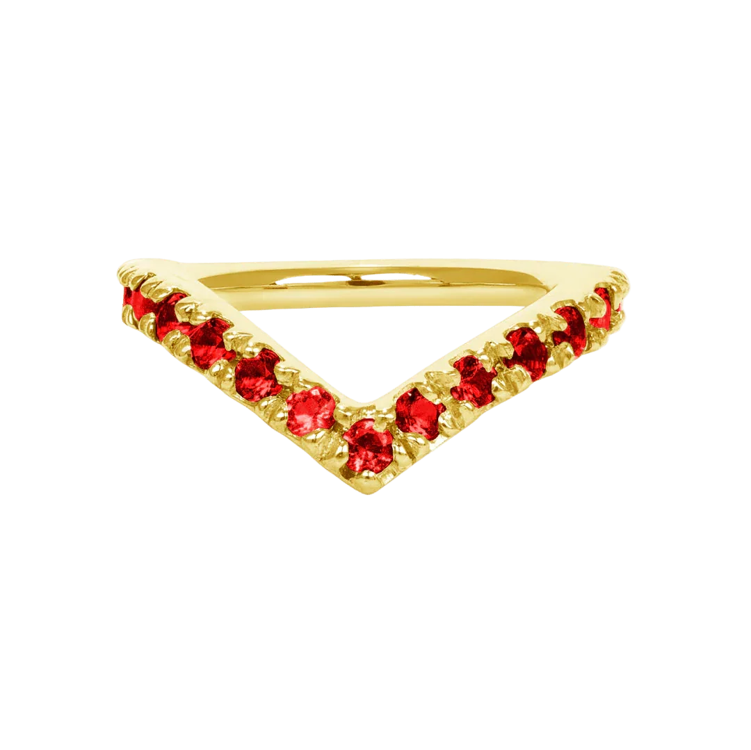 Vivian Seamless Ring – 14K Gold Cup & Divot Design - piercing - zone.com