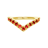 Vivian Seamless Ring – 14K Gold Cup & Divot Design - piercing - zone.com