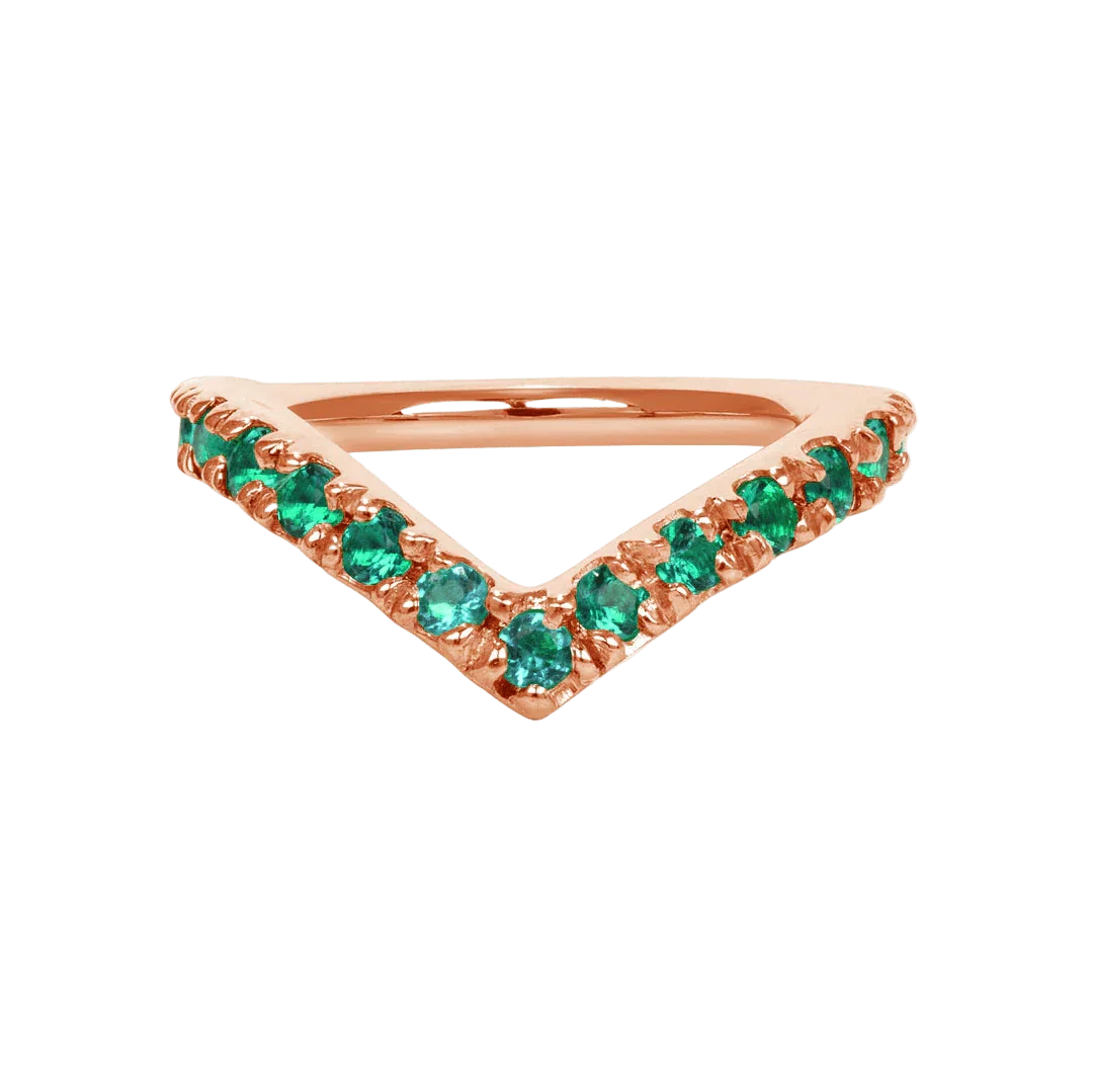 Vivian Seamless Ring – 14K Gold Cup & Divot Design - piercing - zone.com