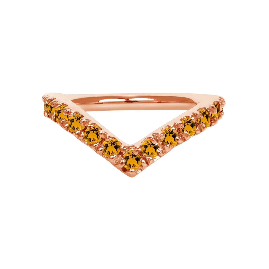 Vivian Seamless Ring – 14K Gold Cup & Divot Design - piercing - zone.com