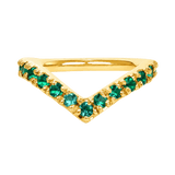 Vivian Seamless Ring – 14K Gold Cup & Divot Design - piercing-zone.com
