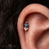 Vivienne – London Blue Topaz & CZ Cluster – 14K Gold Threadless End - piercing - zone.com