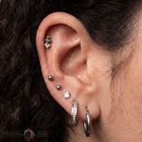 Vivienne – London Blue Topaz & CZ Cluster – 14K Gold Threadless End - piercing - zone.com