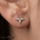 Volant – Swarovski CZ Kite Cluster – 14K Gold Threadless End - piercing - zone.com