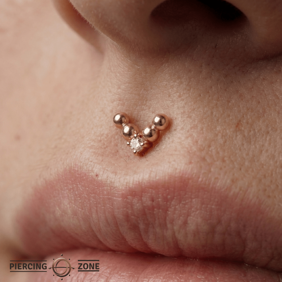 Voodoo – CZ Shield – 14K Gold Threadless End - piercing - zone.com