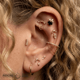 Voodoo – CZ Shield – 14K Gold Threadless End - piercing - zone.com