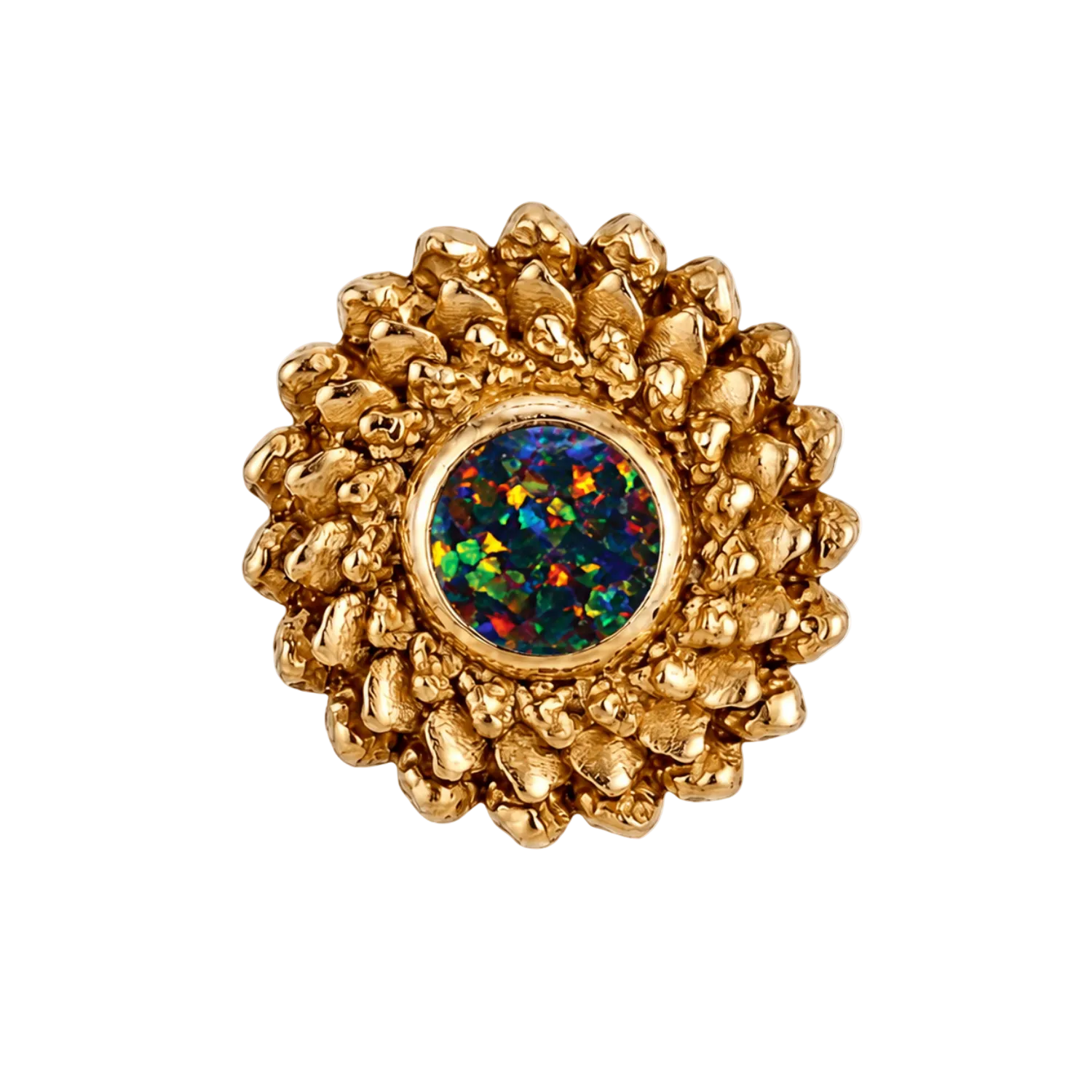 Vortex - 14K Gold Stone Threadless/Threaded End - piercing-zone.com