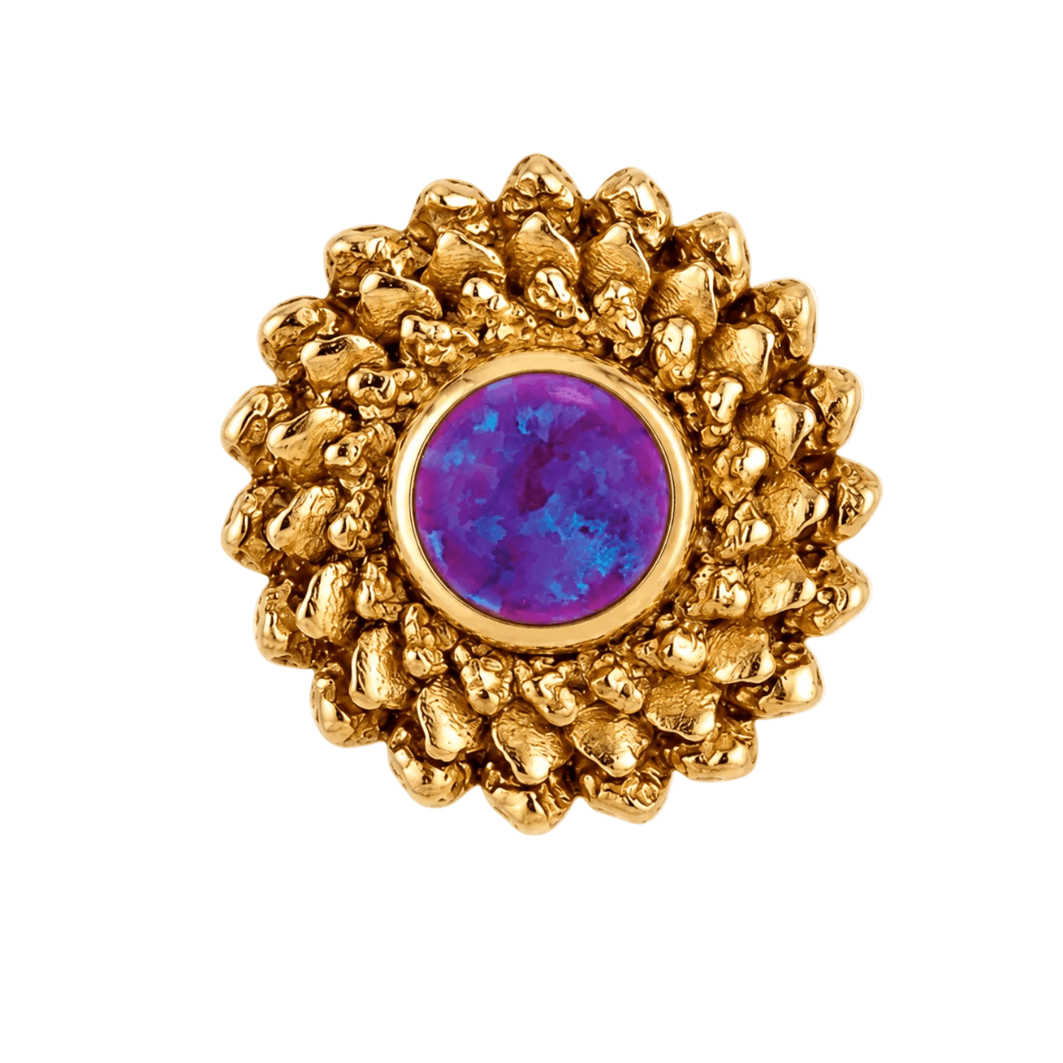 Vortex - 14K Gold Stone Threadless/Threaded End - piercing-zone.com