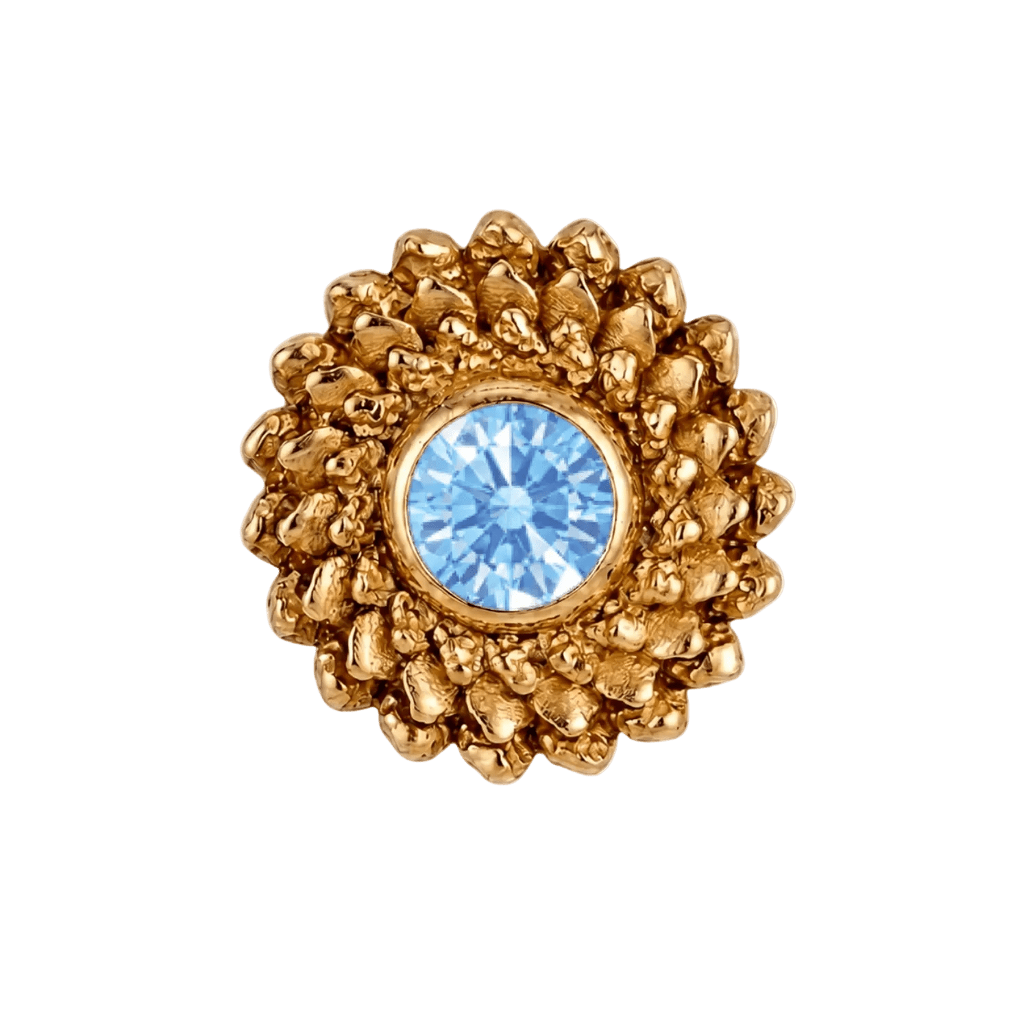 Vortex - 14K Gold Stone Threadless/Threaded End - piercing-zone.com