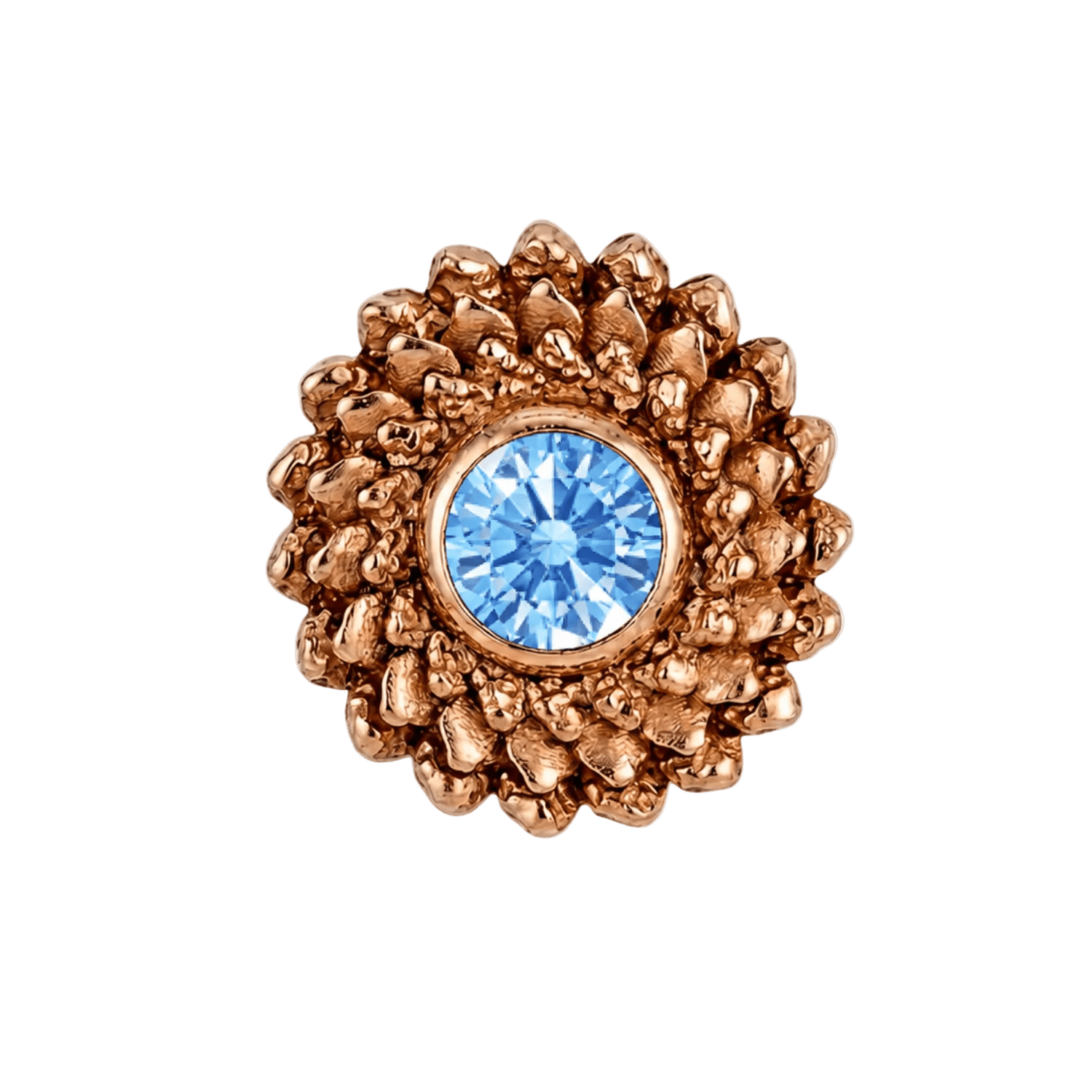 Vortex - 14K Gold Stone Threadless/Threaded End - piercing-zone.com