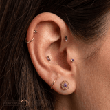 Vortex - 14K Gold Stone Threadless/Threaded End - piercing - zone.com