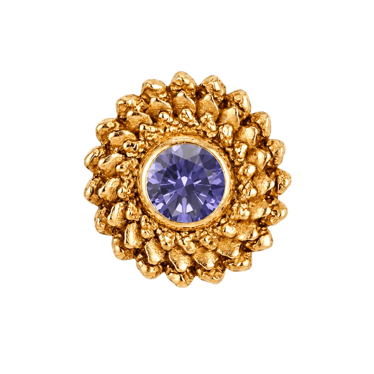 Vortex - 14K Gold Stone Threadless/Threaded End - piercing-zone.com