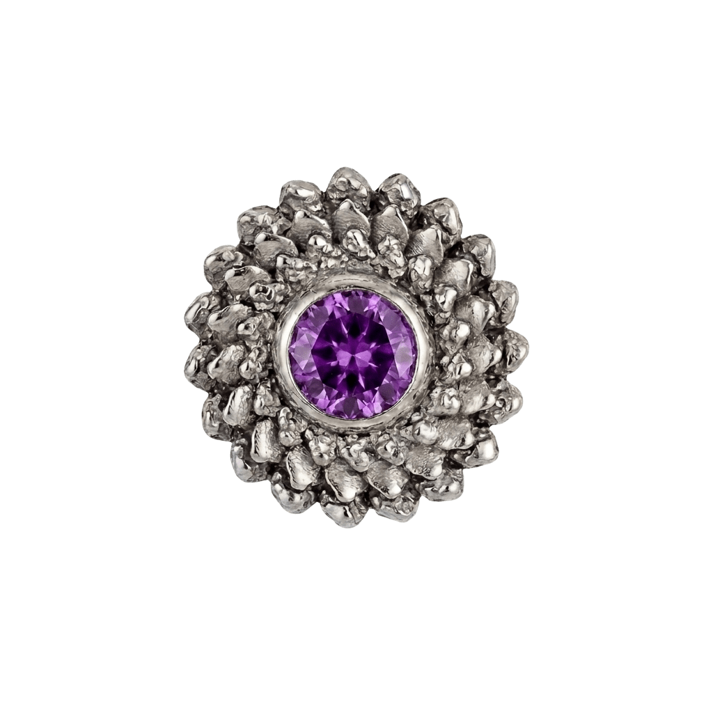Vortex - 14K Gold Stone Threadless/Threaded End - piercing - zone.com