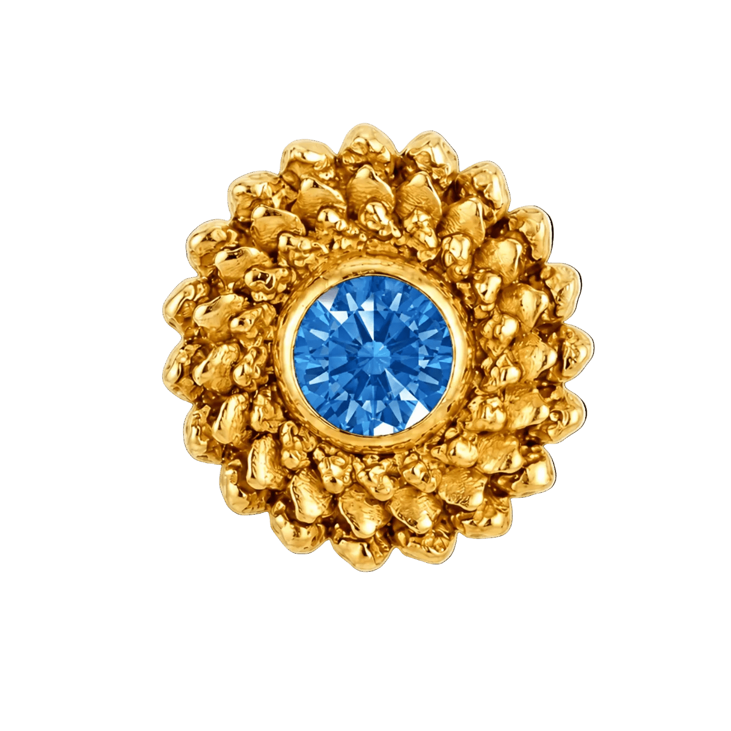 Vortex - 14K Gold Stone Threadless/Threaded End - piercing-zone.com