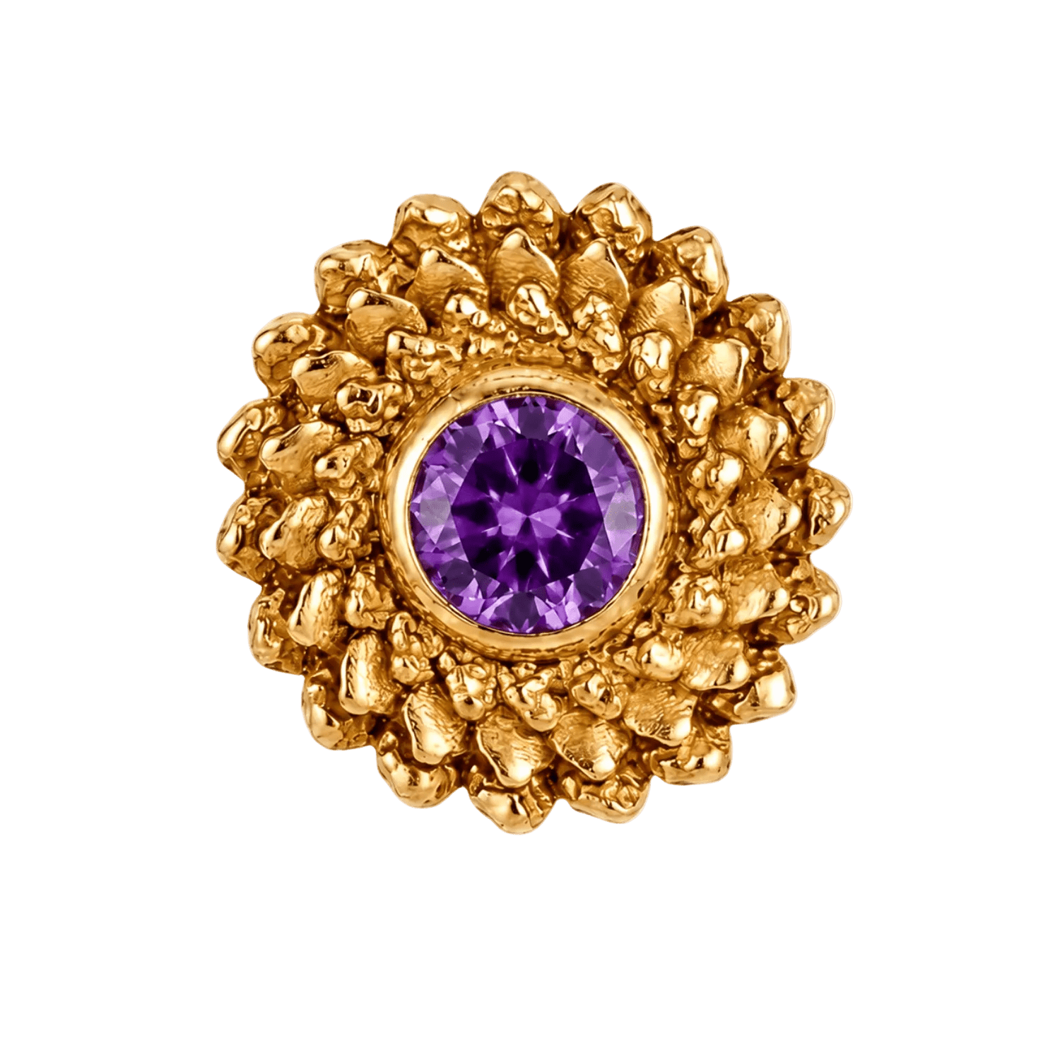 Vortex - 14K Gold Stone Threadless/Threaded End - piercing-zone.com