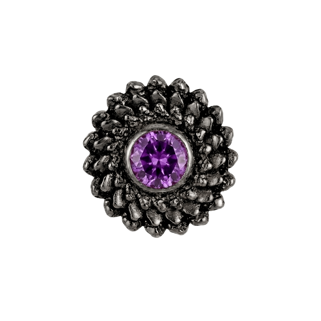 Vortex - 14K Gold Stone Threadless/Threaded End - piercing - zone.com