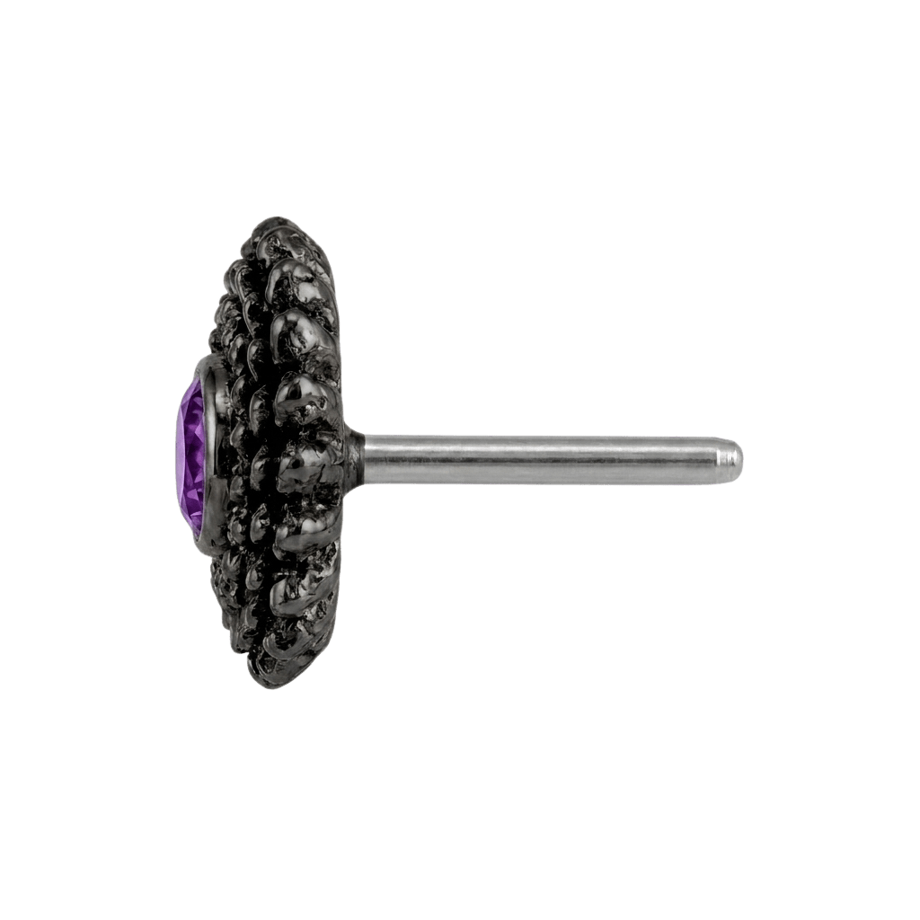 Vortex - 14K Gold Stone Threadless/Threaded End - piercing - zone.com