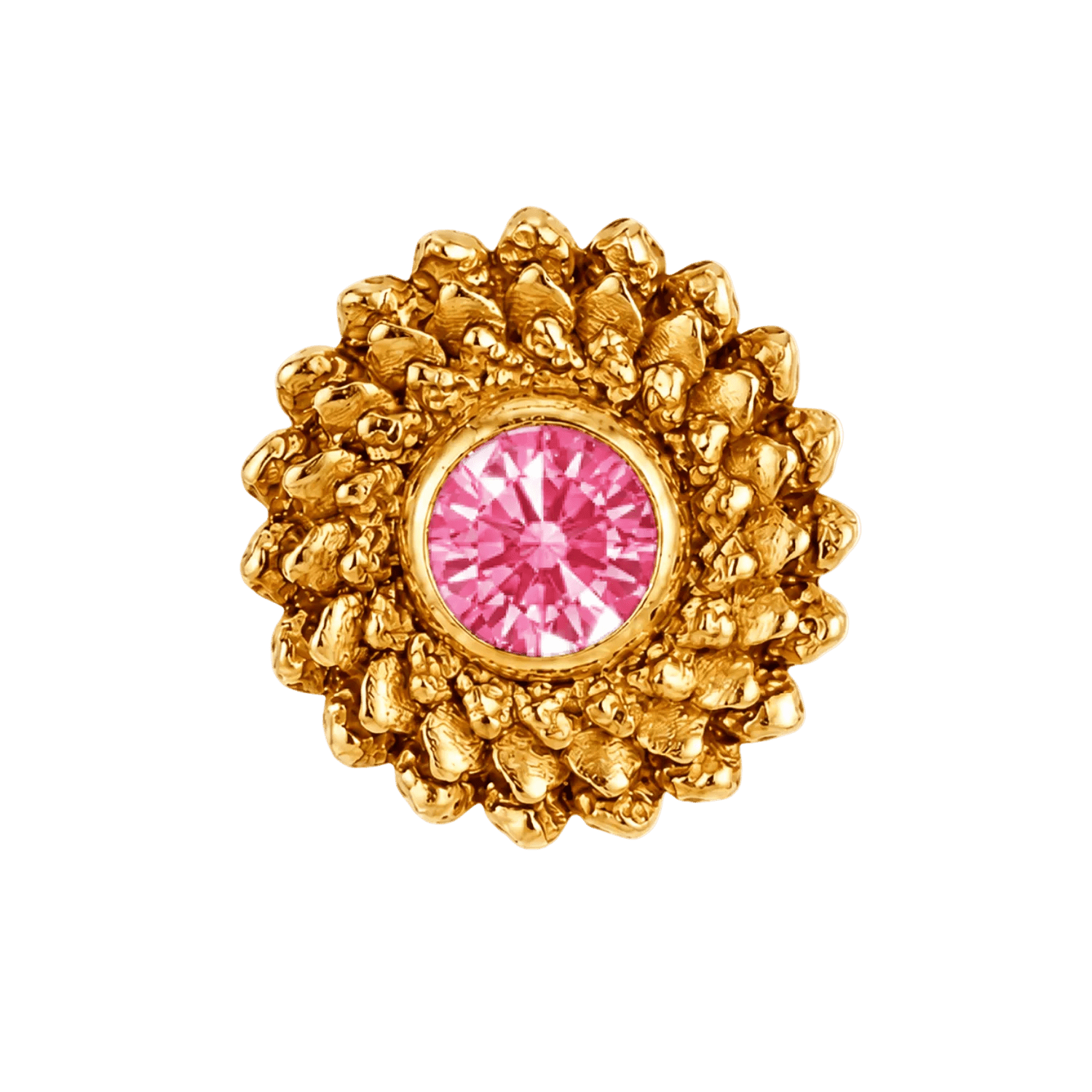 Vortex - 14K Gold Stone Threadless/Threaded End - piercing-zone.com