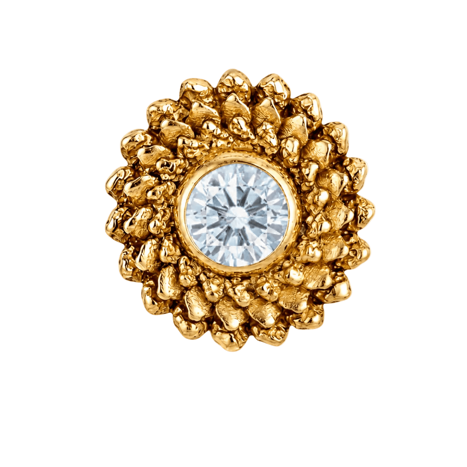 Vortex - 14K Gold Stone Threadless/Threaded End - piercing-zone.com