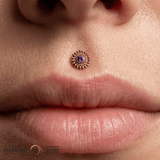 Vortex - 14K Gold Stone Threadless/Threaded End - piercing - zone.com