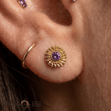 Vortex - 14K Gold Stone Threadless/Threaded End - piercing - zone.com