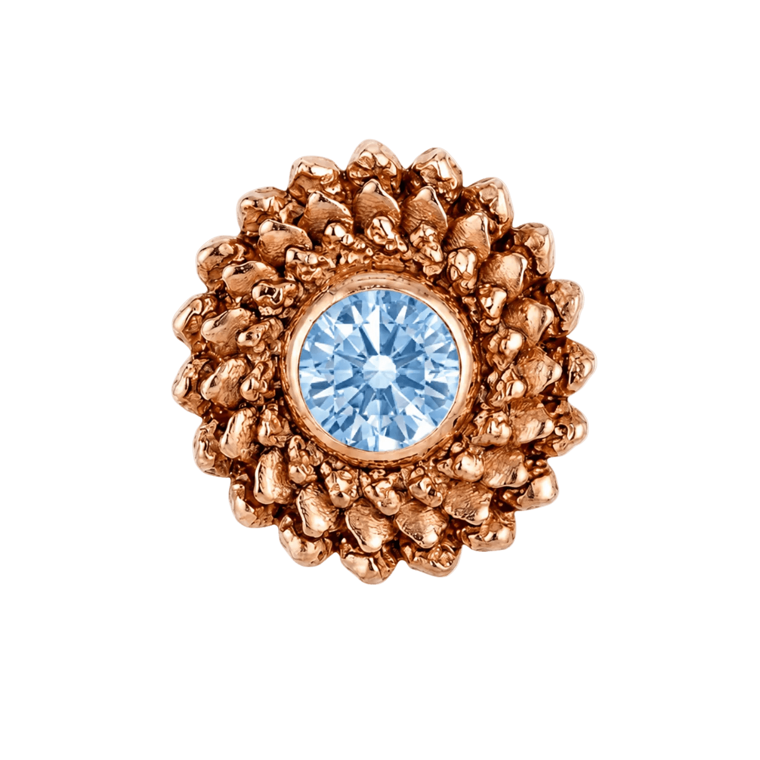 Vortex - 14K Gold Stone Threadless/Threaded End - piercing-zone.com