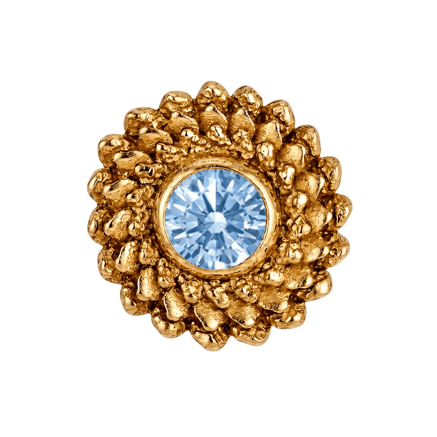 Vortex - 14K Gold Stone Threadless/Threaded End - piercing-zone.com