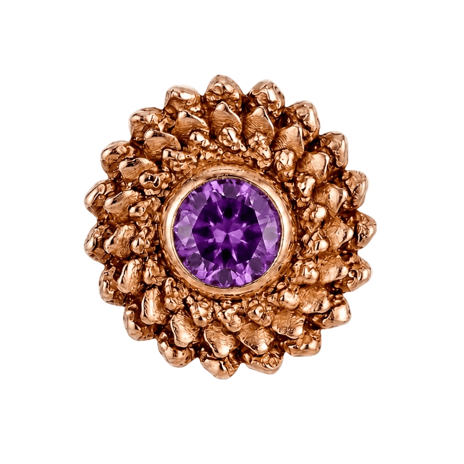 Vortex - 14K Gold Stone Threadless/Threaded End - piercing-zone.com