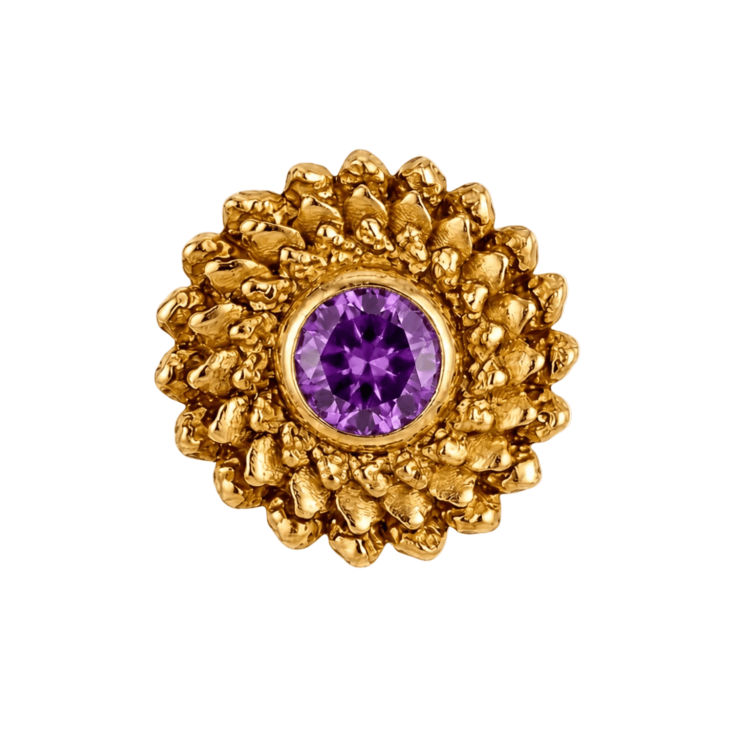 Vortex - 14K Gold Stone Threadless/Threaded End - piercing-zone.com