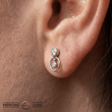 Warhol – Swarovski CZ Dangle – 14K Gold Threadless End - piercing - zone.com